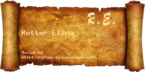 Retter Elina névjegykártya